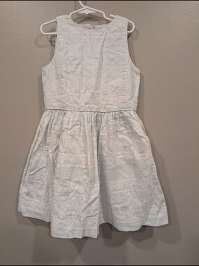 Ralph Lauren Light Blue Embroidered Sleeveless Fit-and-Flare Dress